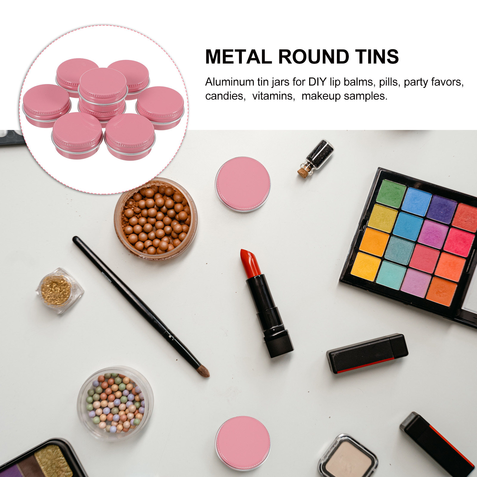 Lip Balm - 8 Buah Wadah Kaleng Aluminium Bulat,