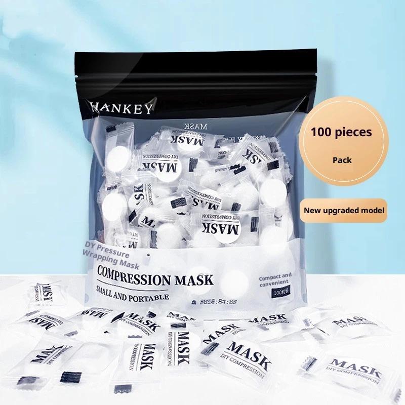 **100PCS Masker Wajah Terkompr - Face Mask Skincare ulasan dan harga